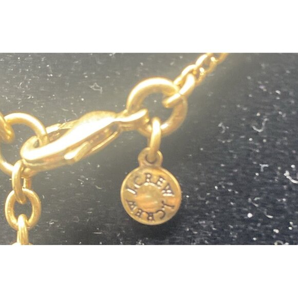 J. Crew Necklace Blue Bead Rhinestone Tassel Gold Tone Pendant 30+3"  5" Drop - Picture 5 of 7